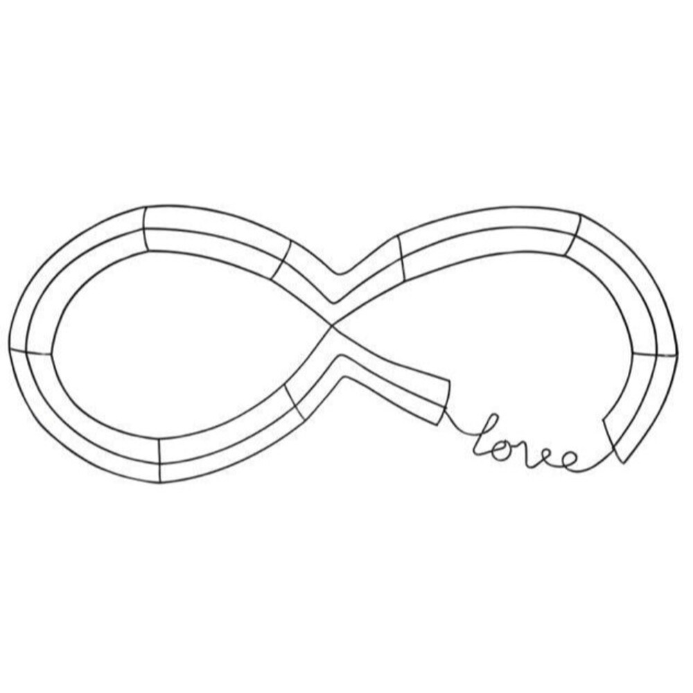 5- Infinity love symbol wreath frame/form. 27.5x11.75 inch. Valentines.